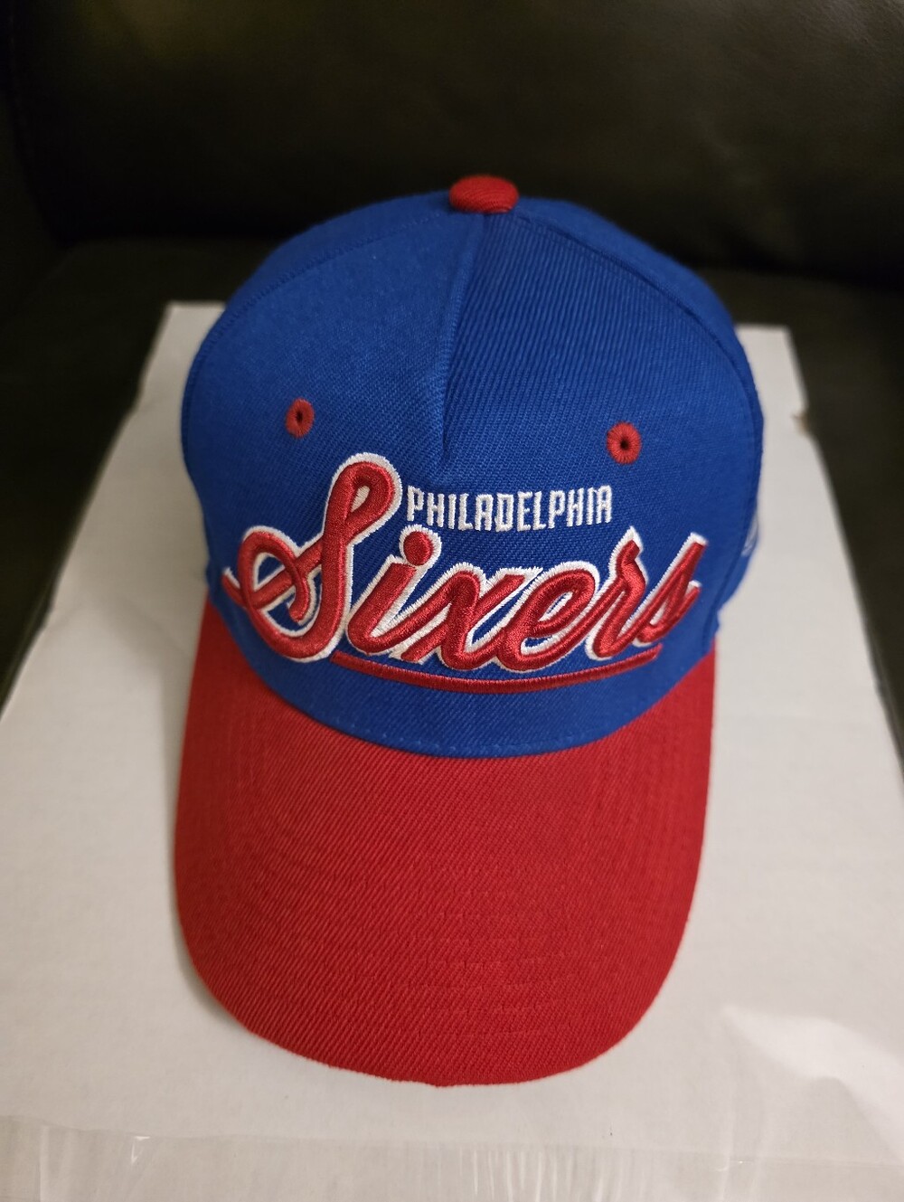 Philadelphia Sixers Blue and Red Script Baseball Cap YOUTH SIZE